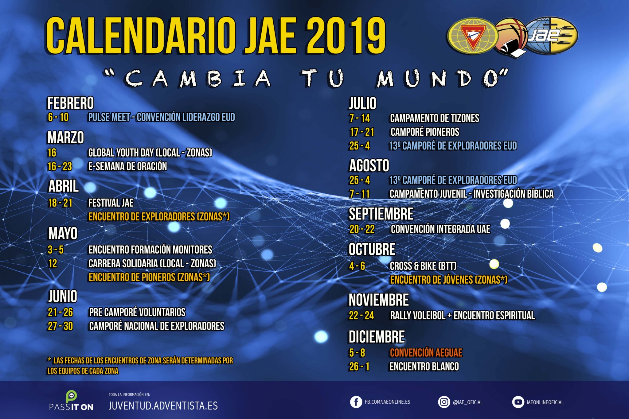 Calendario JAE 2019