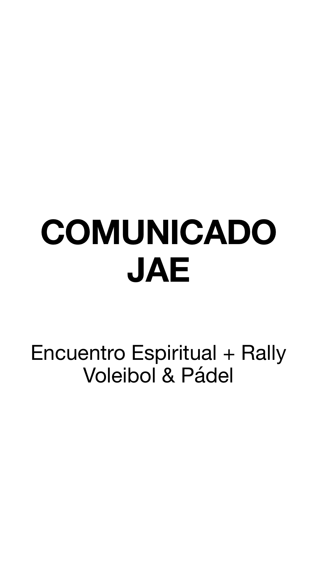 Comunicado JAE – Suspensión Rally de Voleibol & Pádel