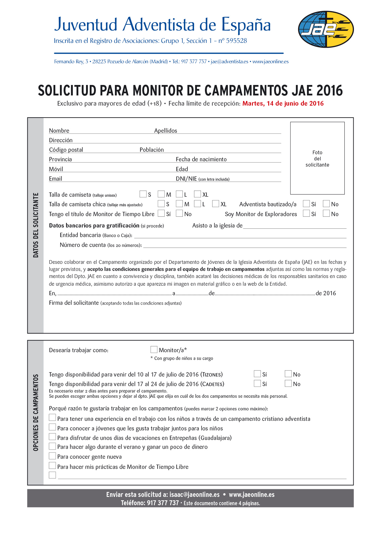 Solicitud Monitor campamentos JAE 2016