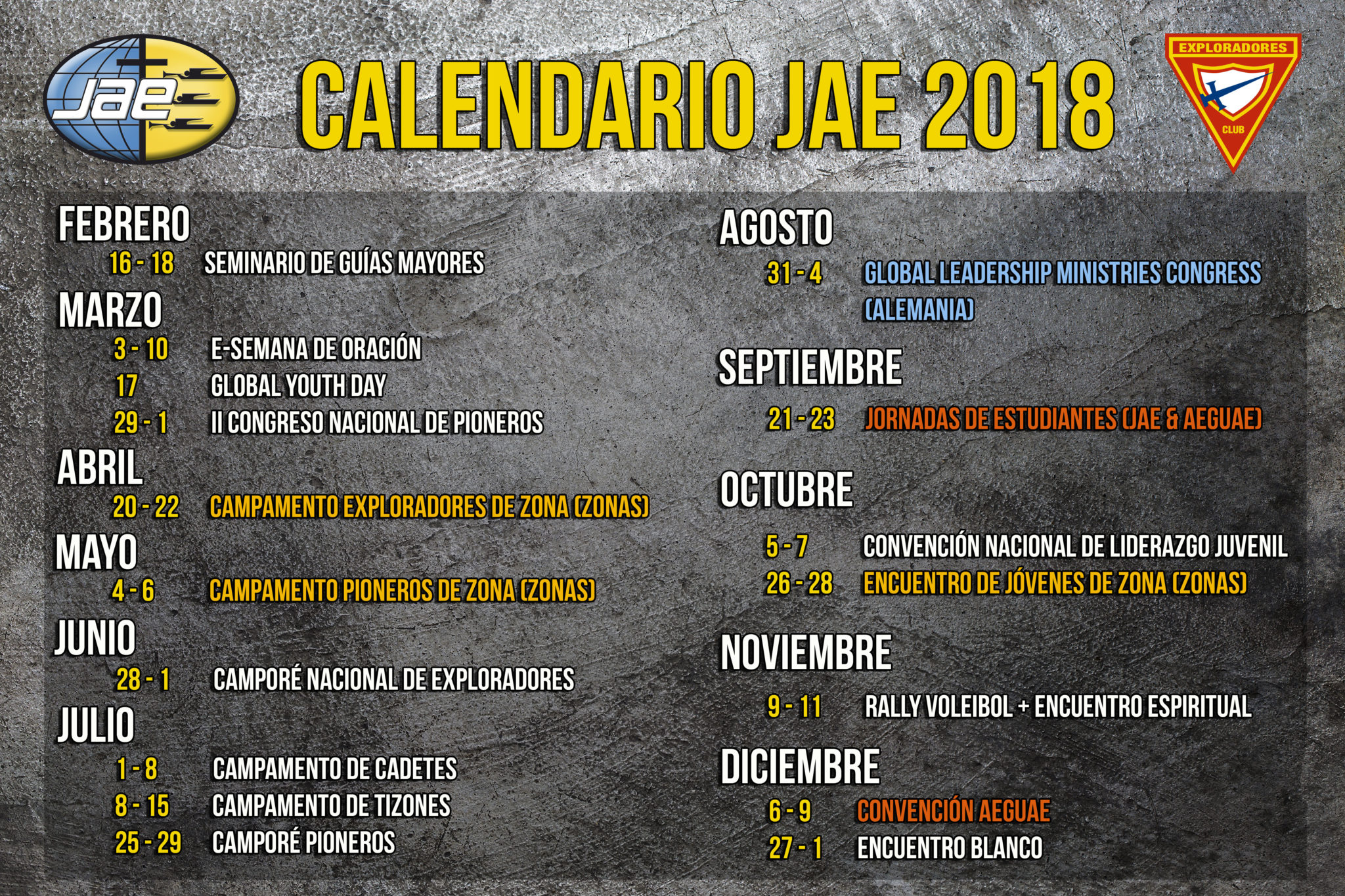 Actualización Calendario JAE
