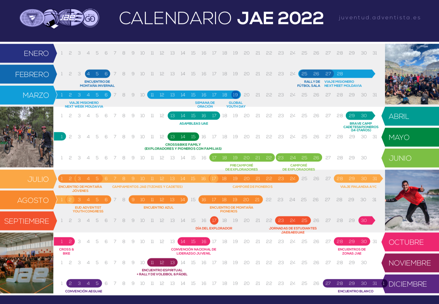 Calendario JAE 2022